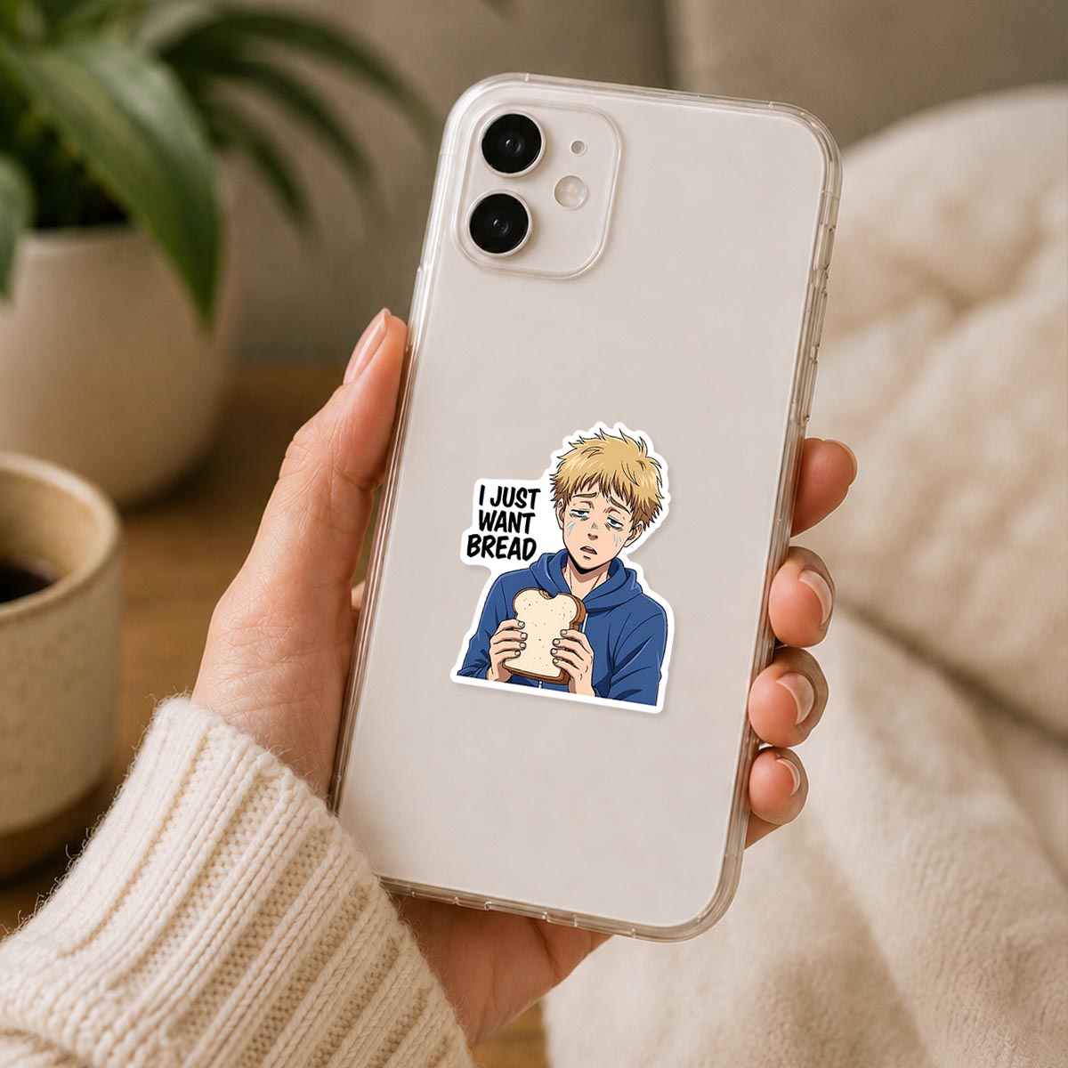 Chainsaw Man Denji Holding Bread Sticker