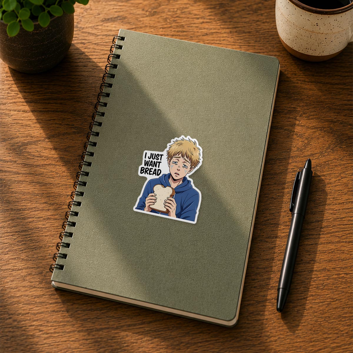Chainsaw Man Denji Holding Bread Sticker