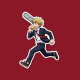 Chainsaw Man Denji Running With Bread Sticker