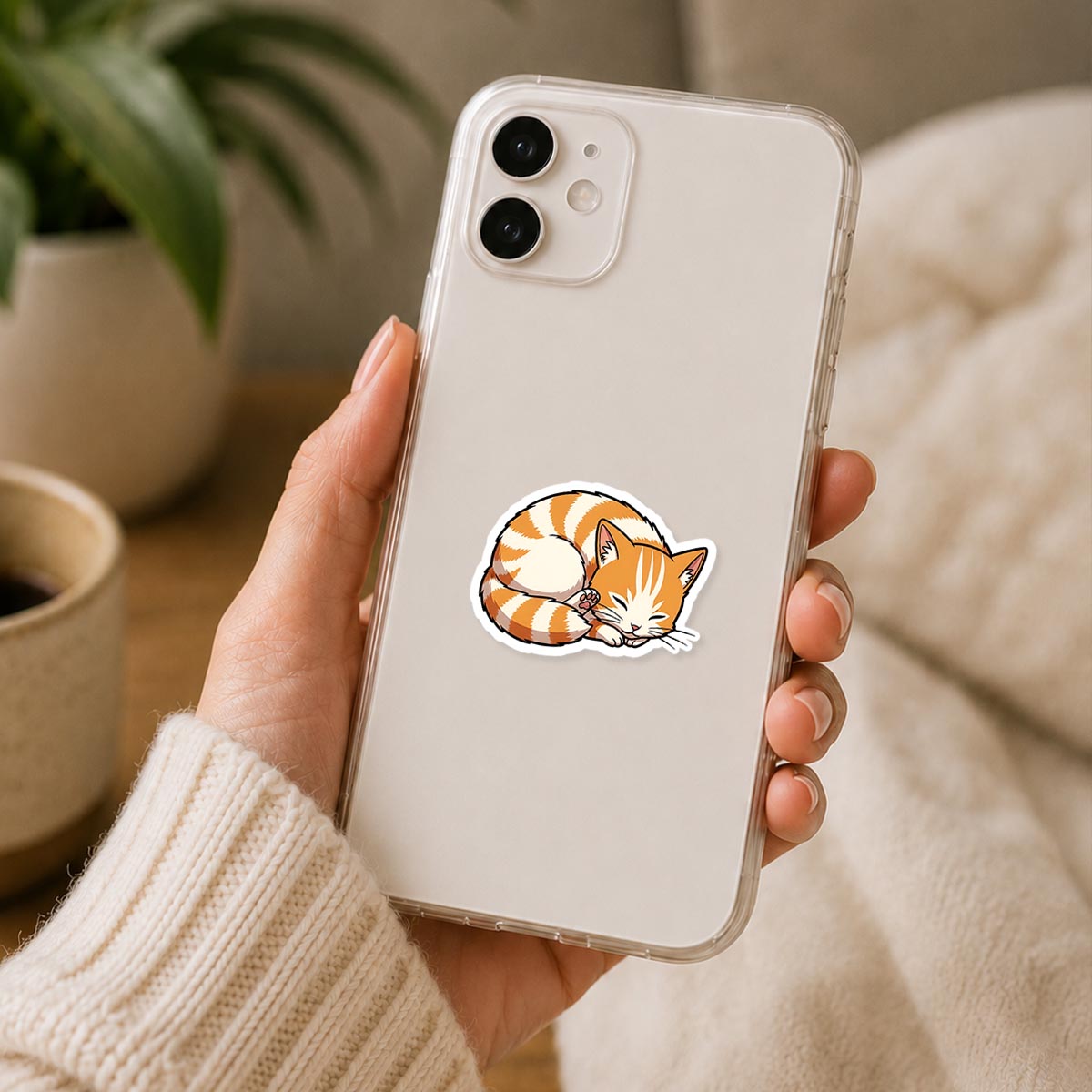 Chainsaw Man Pochita Cat Sleeping Sticker