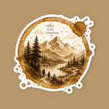 Coffee Stain Art Sticker