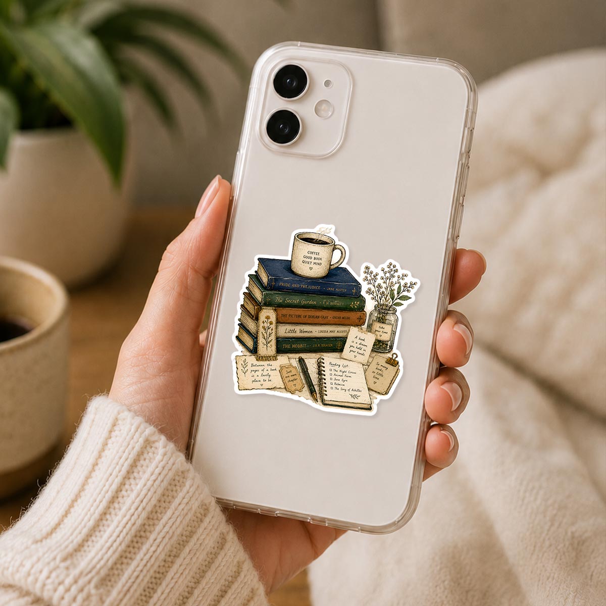 Coffee, Good Book & Quiet Mind Sticker