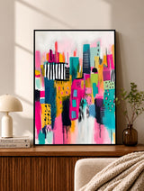 Colorful City Blocks Abstract Poster