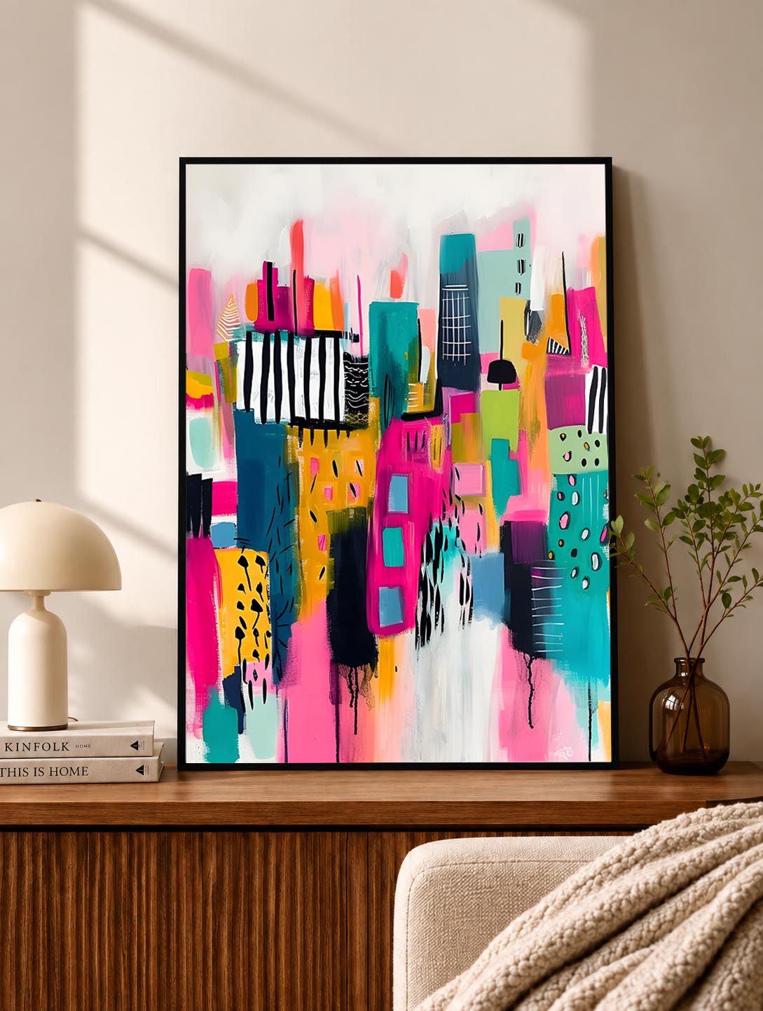 Colorful City Blocks Abstract Poster