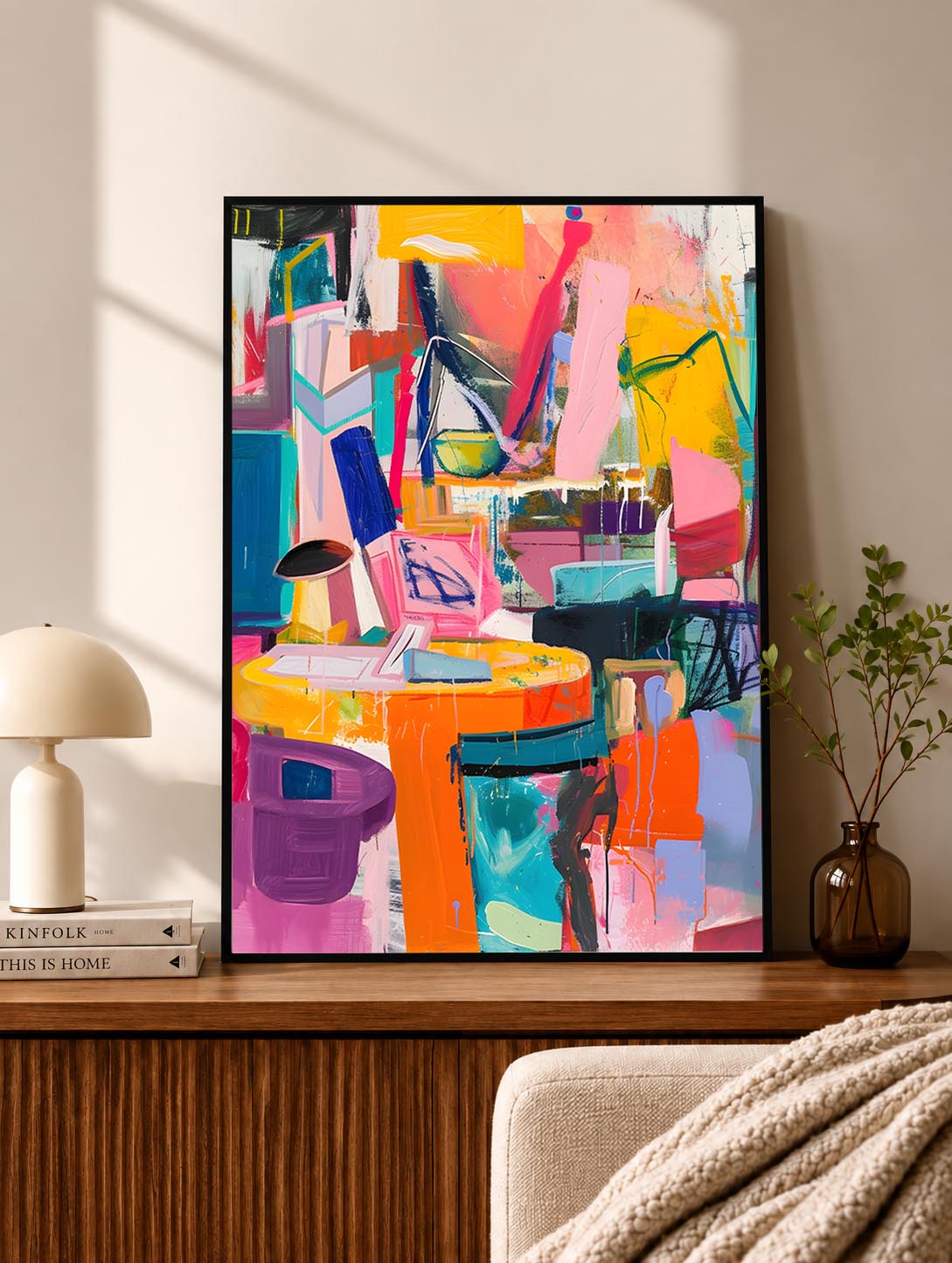 Colorful Interior Collage Abstract Poster