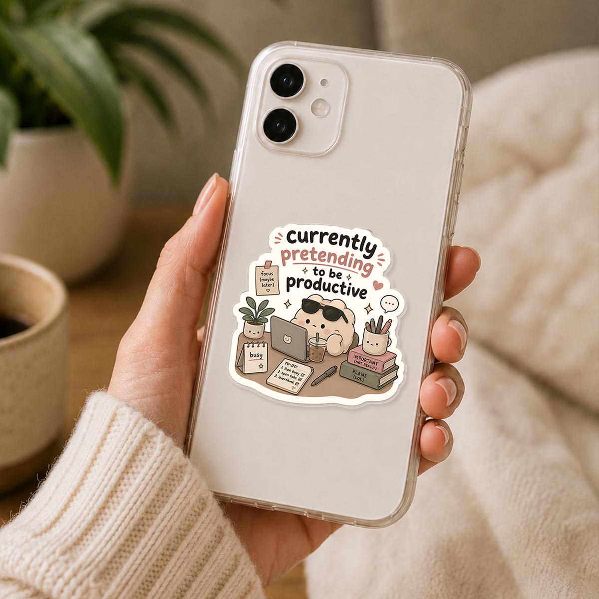 Currently Pretending To Be Productive Sticker