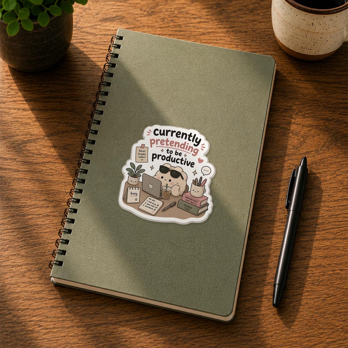 Currently Pretending To Be Productive Sticker