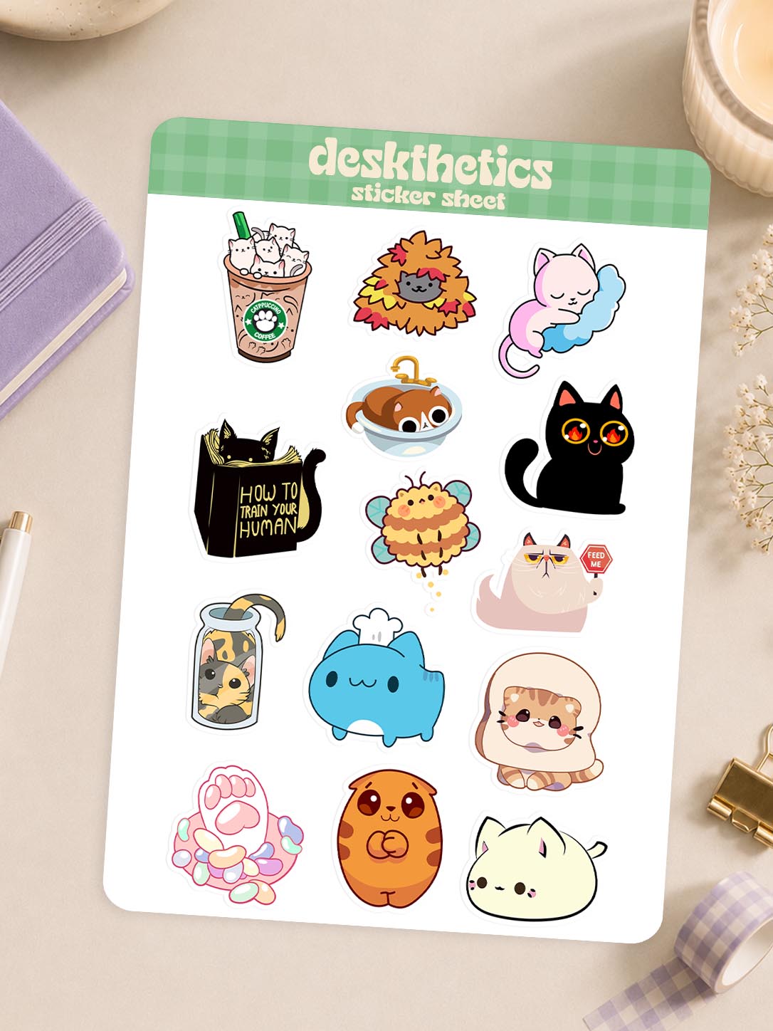 Cute Cats Sticker Sheet