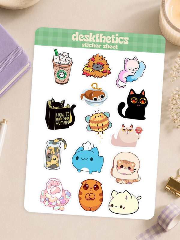 Cute Cats Sticker Sheet