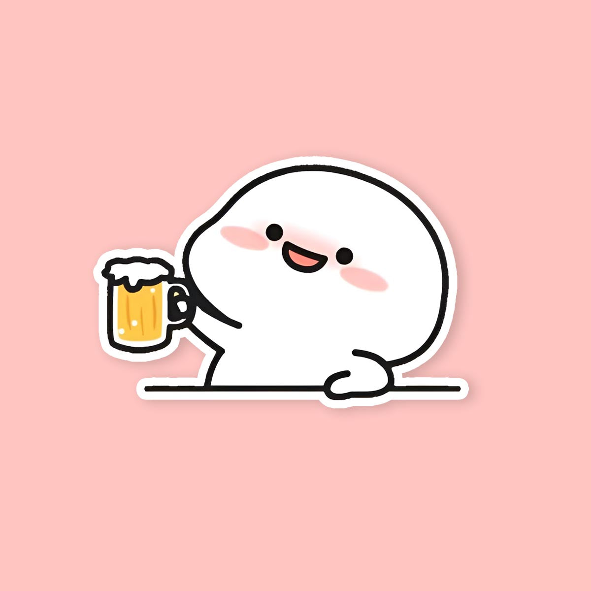 Cute Character Beer Cheers Sticker