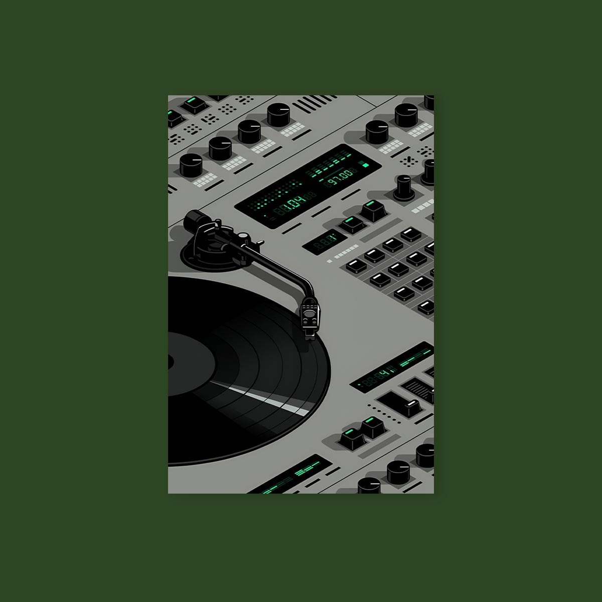 DJ Turntable Poster Sticker