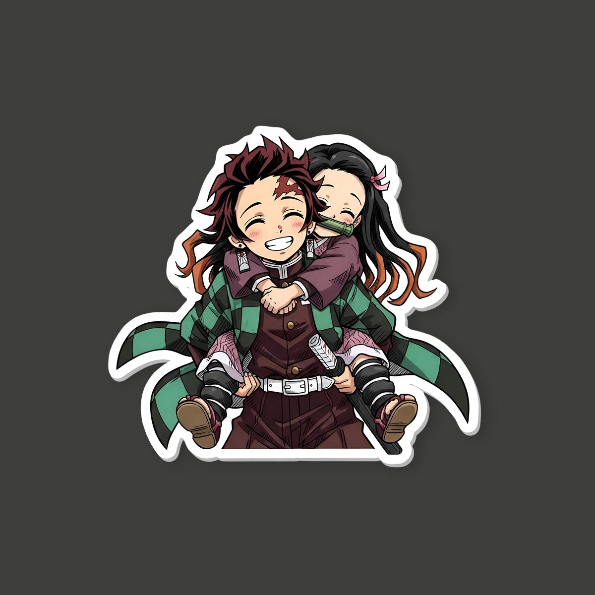 Daemon Slayer Tanjiro Carrying Nezuko Anime Sticker