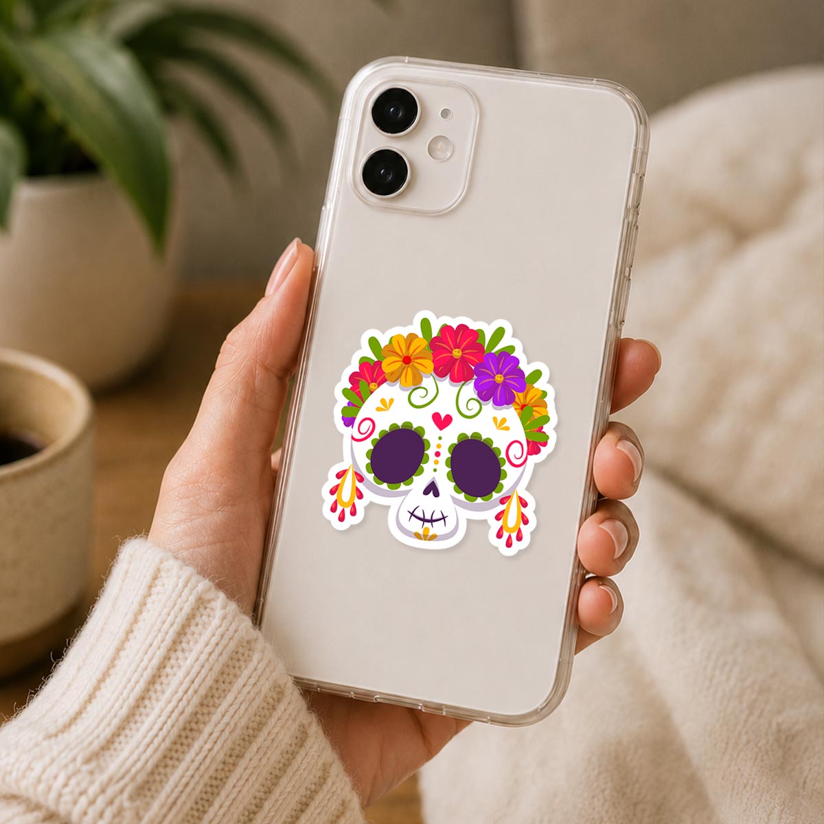 Day Of The Dead Skull Sticker