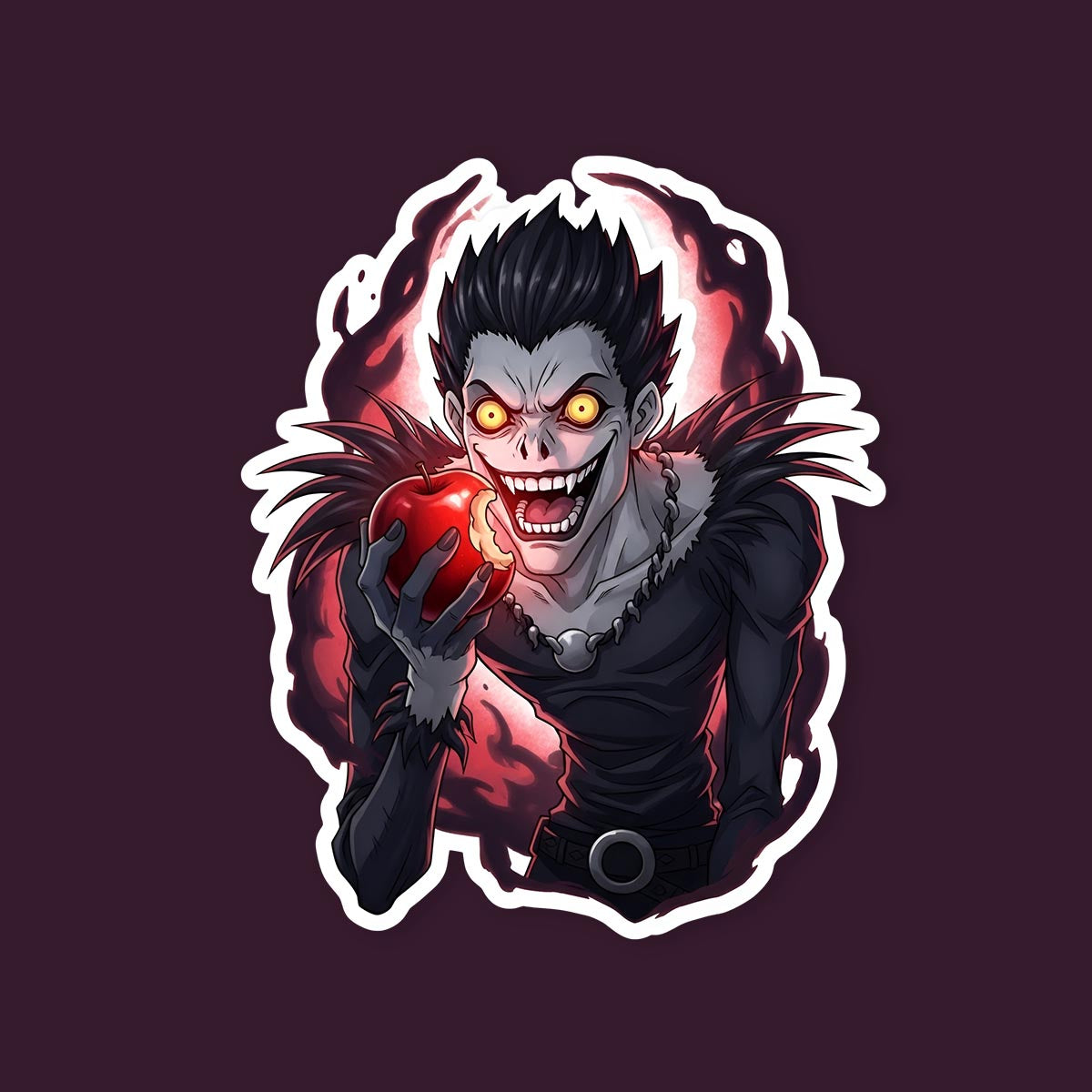 Death Note Shinigami Eating Apple Sticker