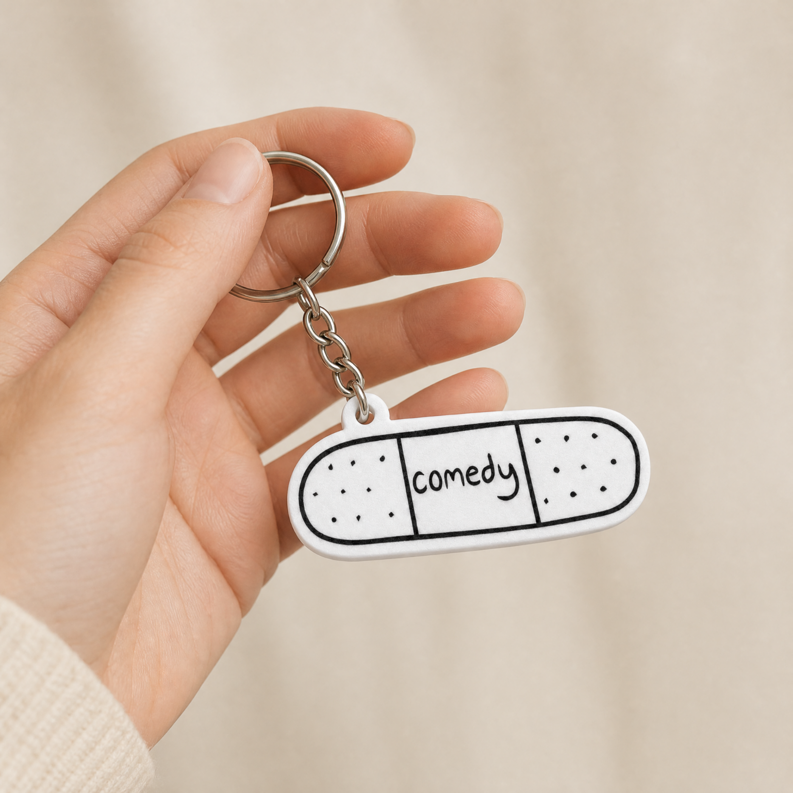 Comedy - Designer Keychain, Aesthetic Bag Charm