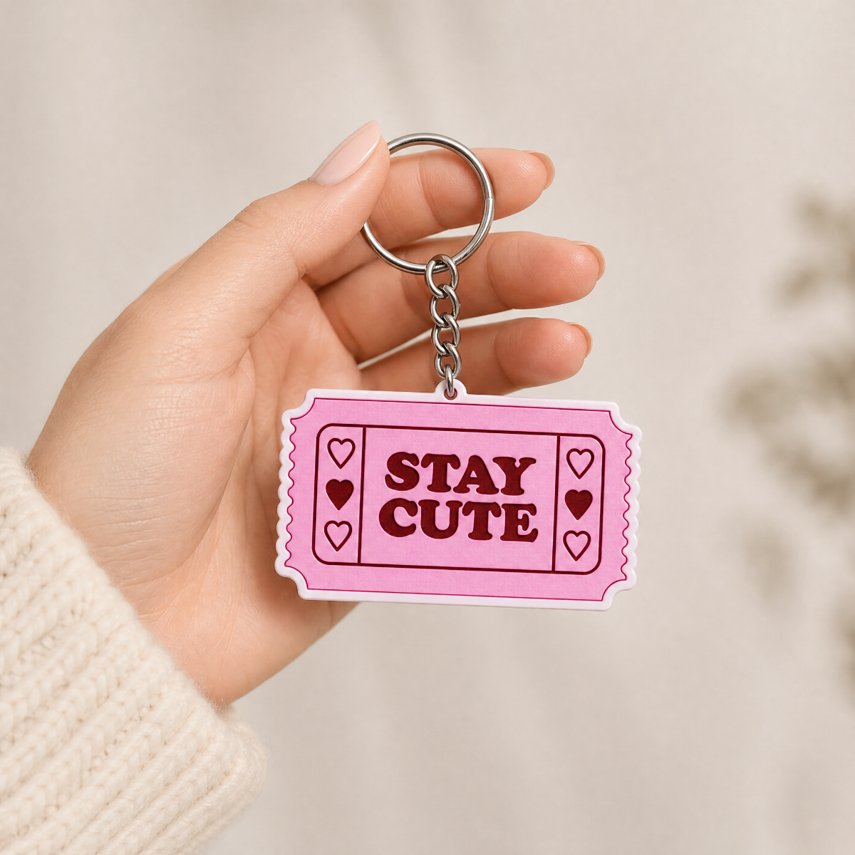 Stay Cute - Designer Keychain, Aesthetic Bag Charm