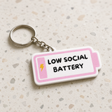 Low Social Battery - Designer Keychain, Aesthetic Bag Charm