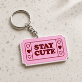 Stay Cute - Designer Keychain, Aesthetic Bag Charm