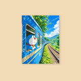 Doraemon Scenic Train Poster Sticker