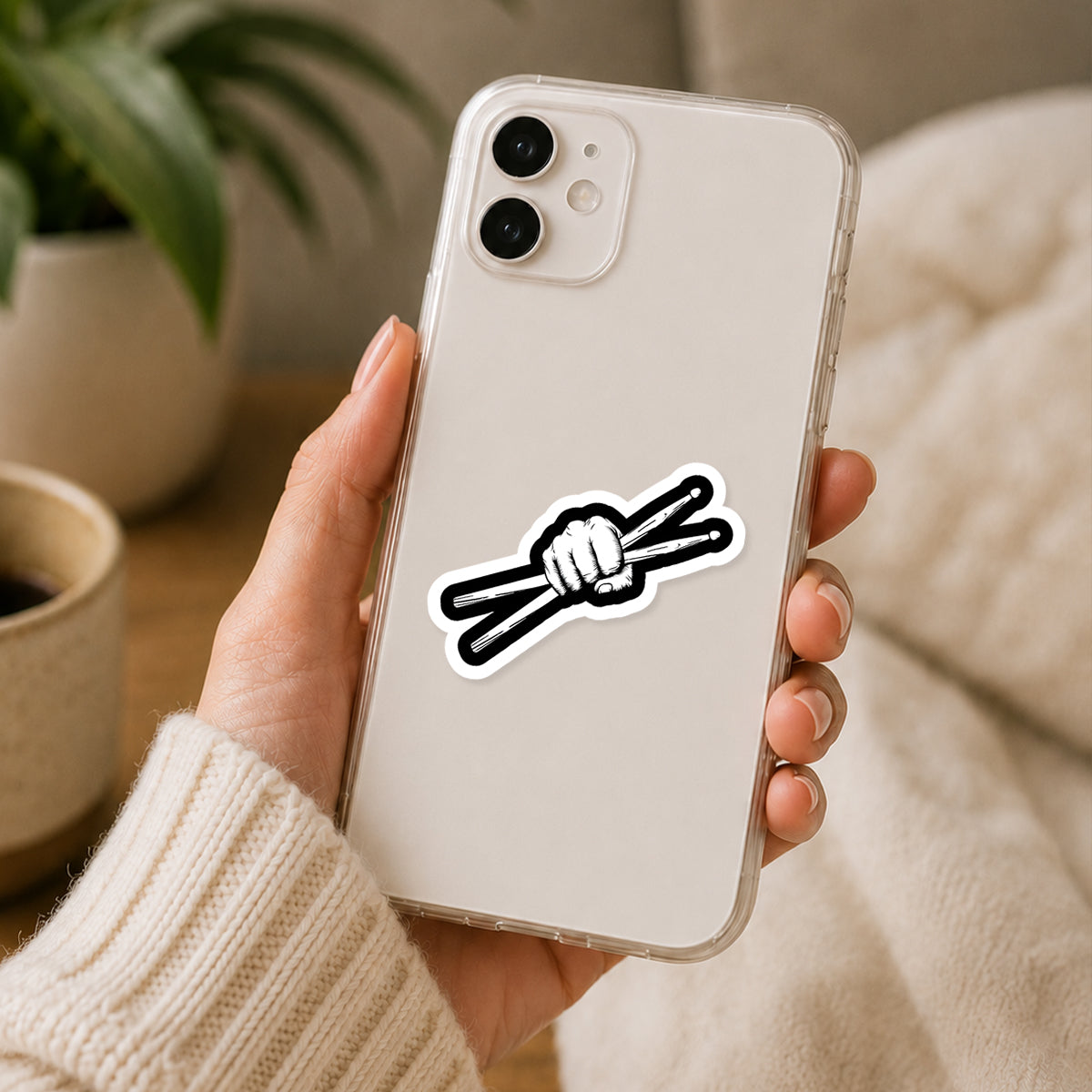 Drumsticks Hand Sticker