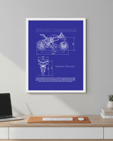 Ducati Panigale Blueprint Line Art Poster - Bike Poster