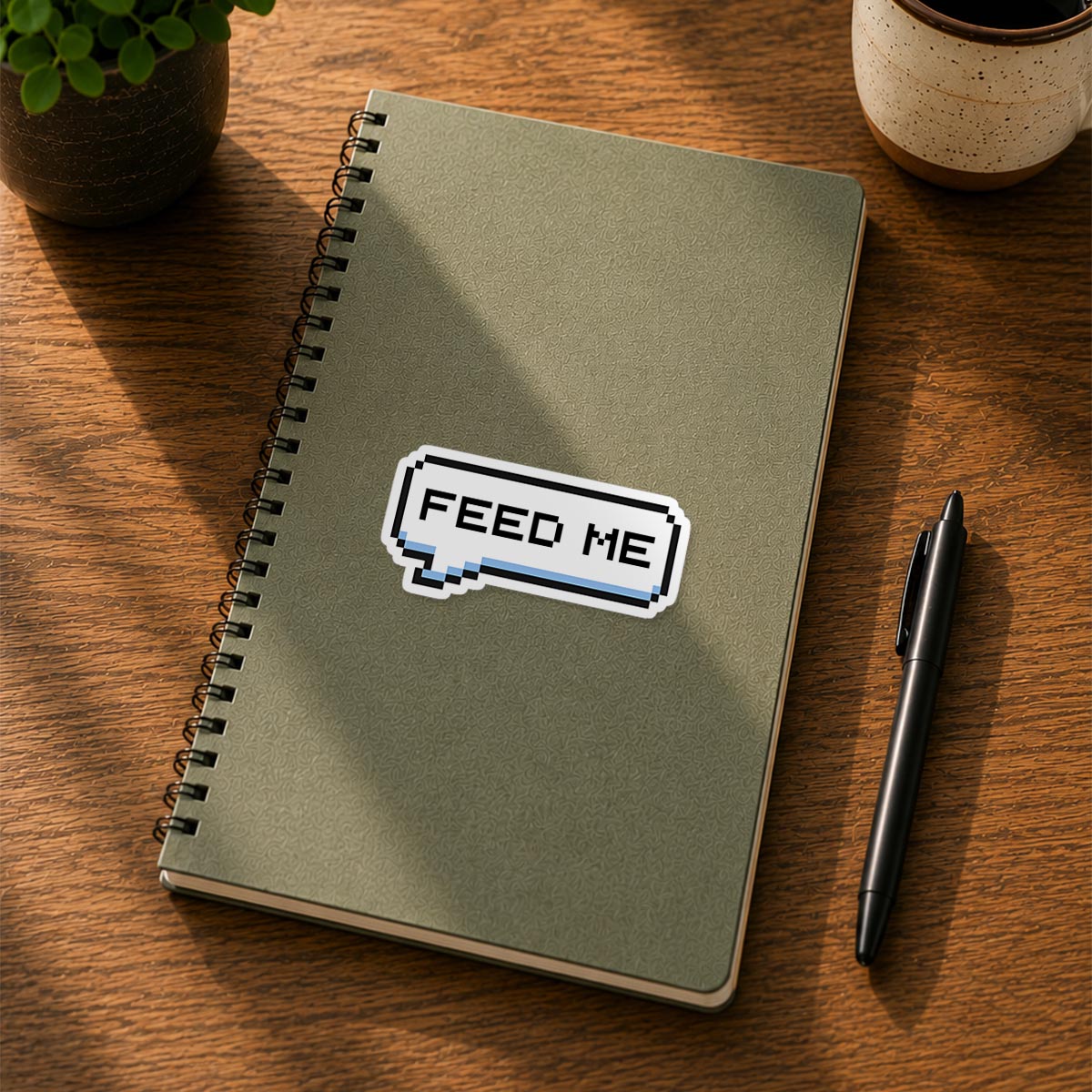 Feed Me Pixel Speech Bubble Sticker