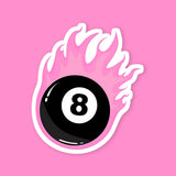 Flaming Eight Ball Sticker