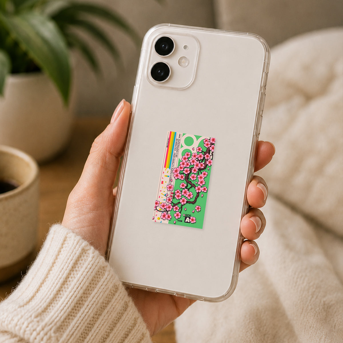 Floral Cassette Tape Poster Sticker