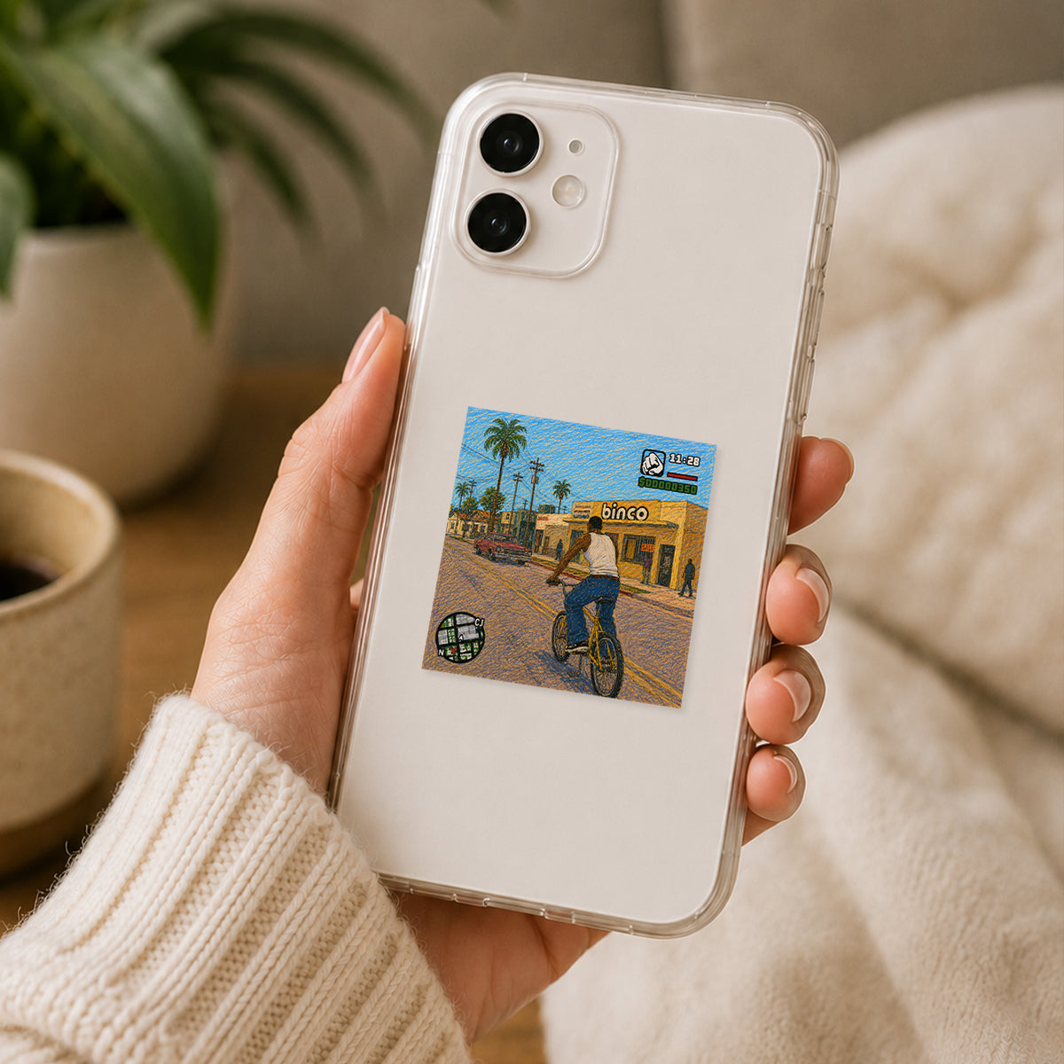 GTA San Andreas CJ Bicycle Poster Sticker
