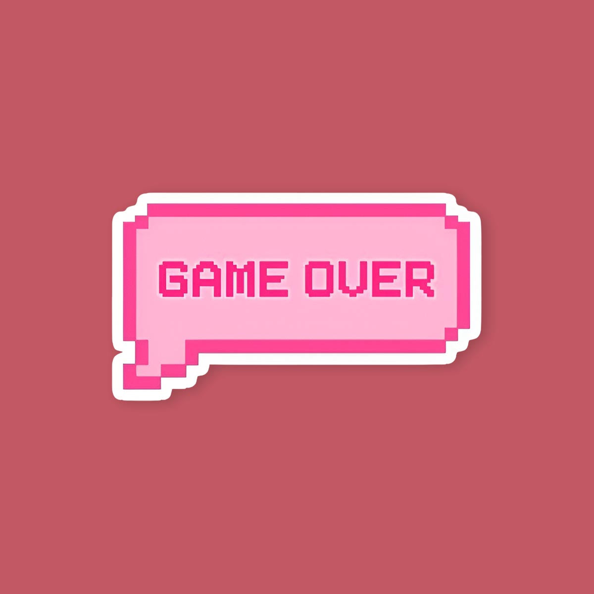 Game Over Pink Speech Bubble Sticker