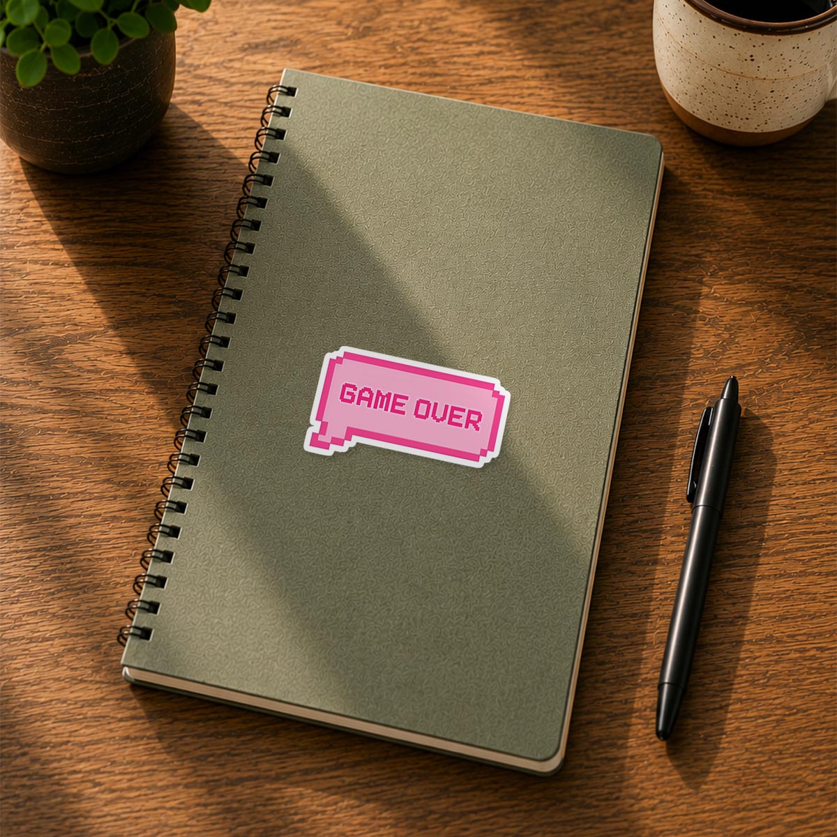 Game Over Pink Speech Bubble Sticker