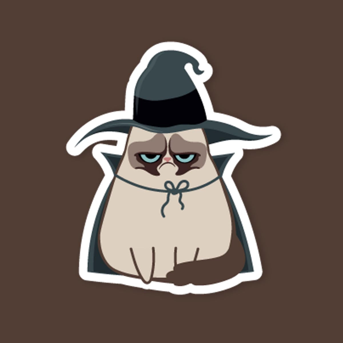 Grumpy Cat Witch Sticker