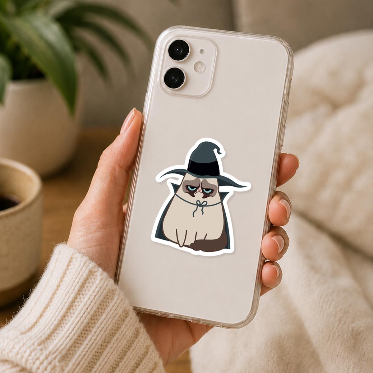 Grumpy Cat Witch Sticker