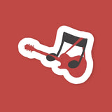 Guitar And Musical Notes Sticker