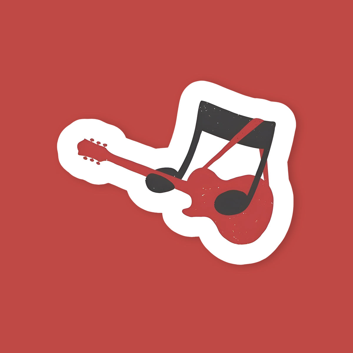 Guitar And Musical Notes Sticker