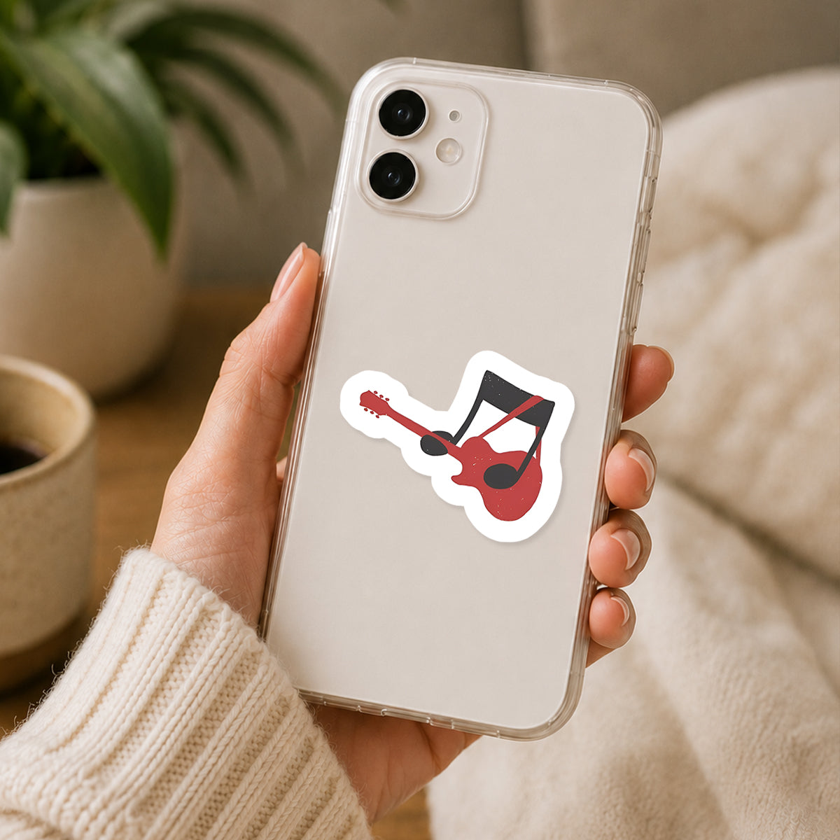 Guitar And Musical Notes Sticker
