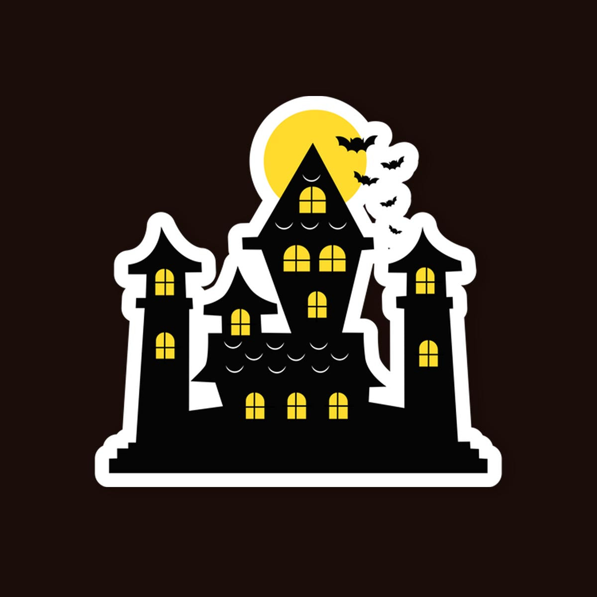 Halloween Night Castle Sticker