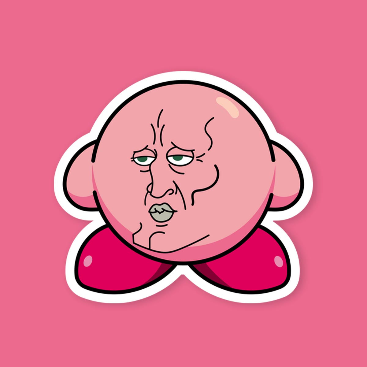 Handsome Kirby Meme Sticker