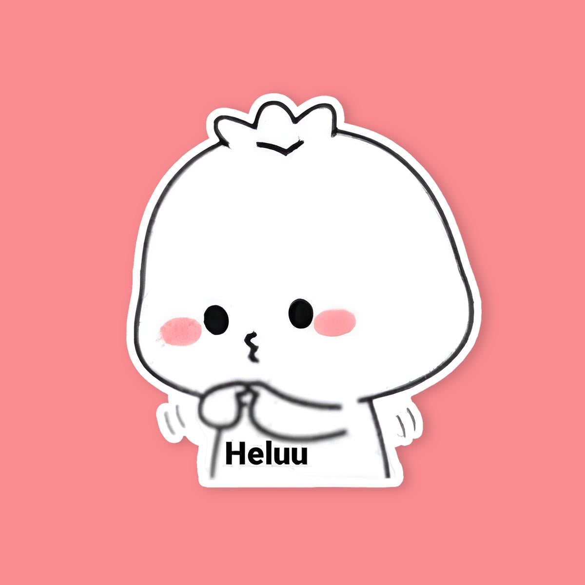 Heluu Cute Character Sticker