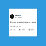 J Cole Tough Year Tweet Sticker