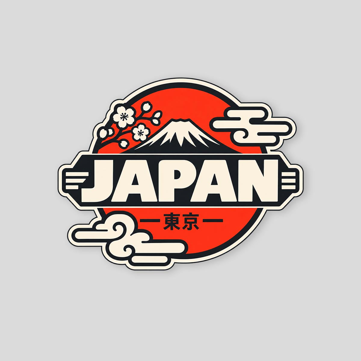 Japan Orange Sun Sticker