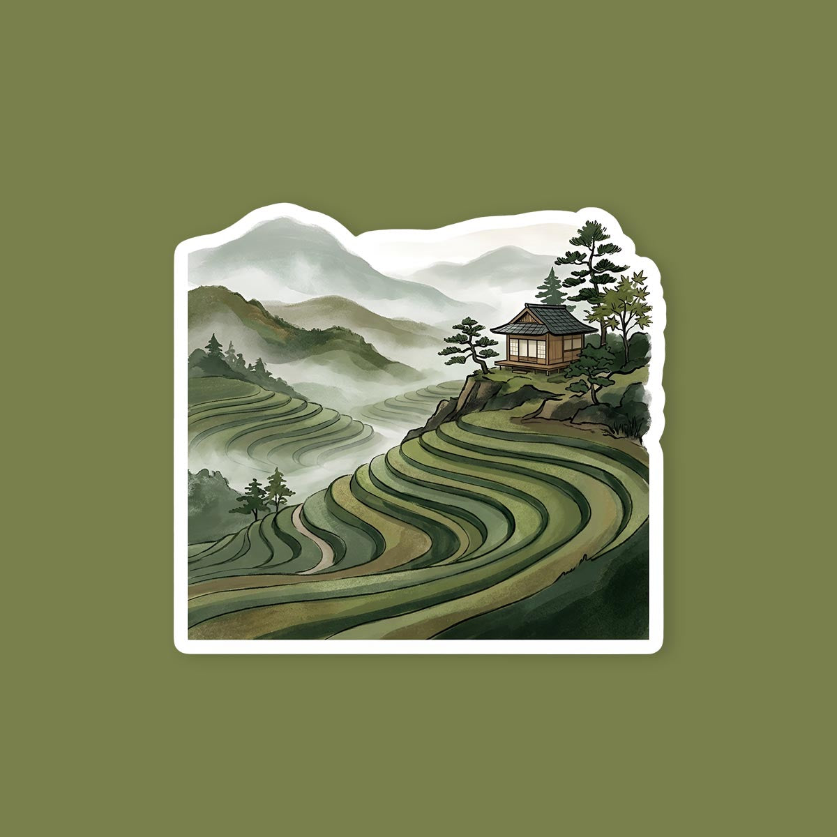 Japanese Zen Landscape Sticker