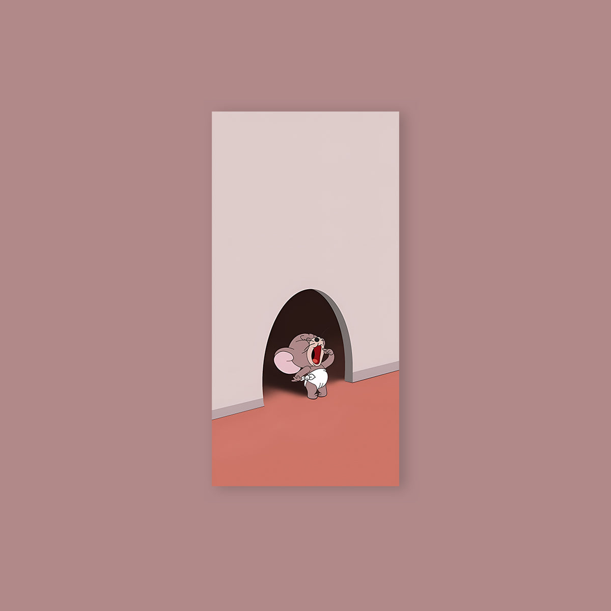 Jerry Mouse Hole Poster Sticker
