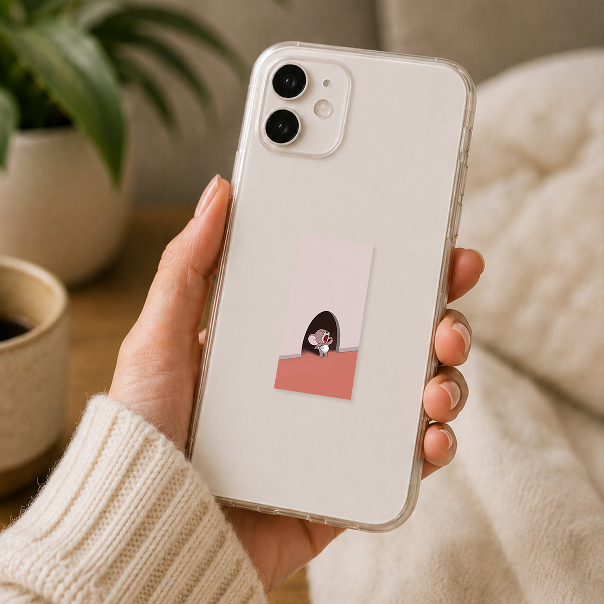 Jerry Mouse Hole Poster Sticker
