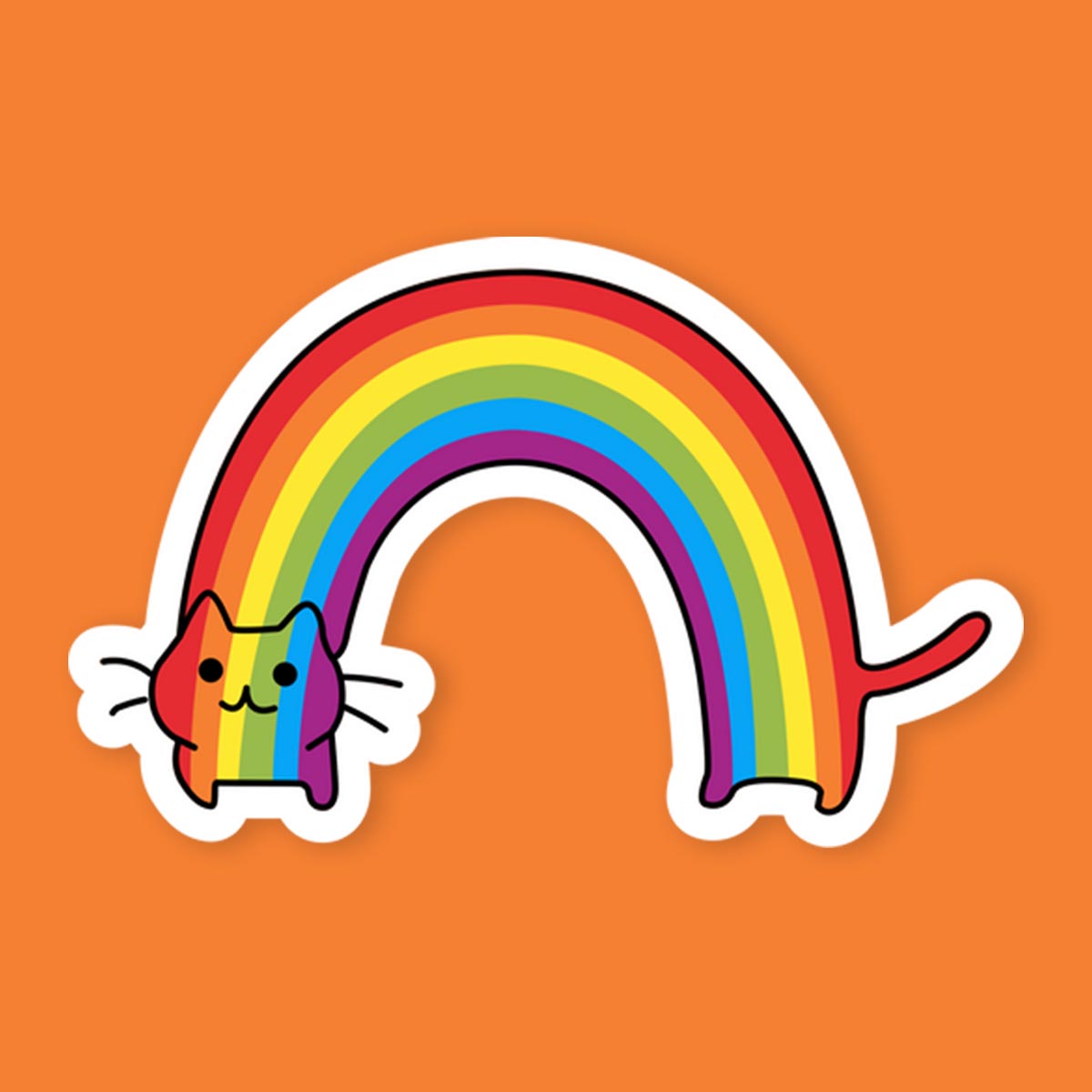 Kawaii Rainbow Cat Sticker