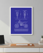 Kawasaki KX450F Blueprint Line Art Poster - Bike Poster