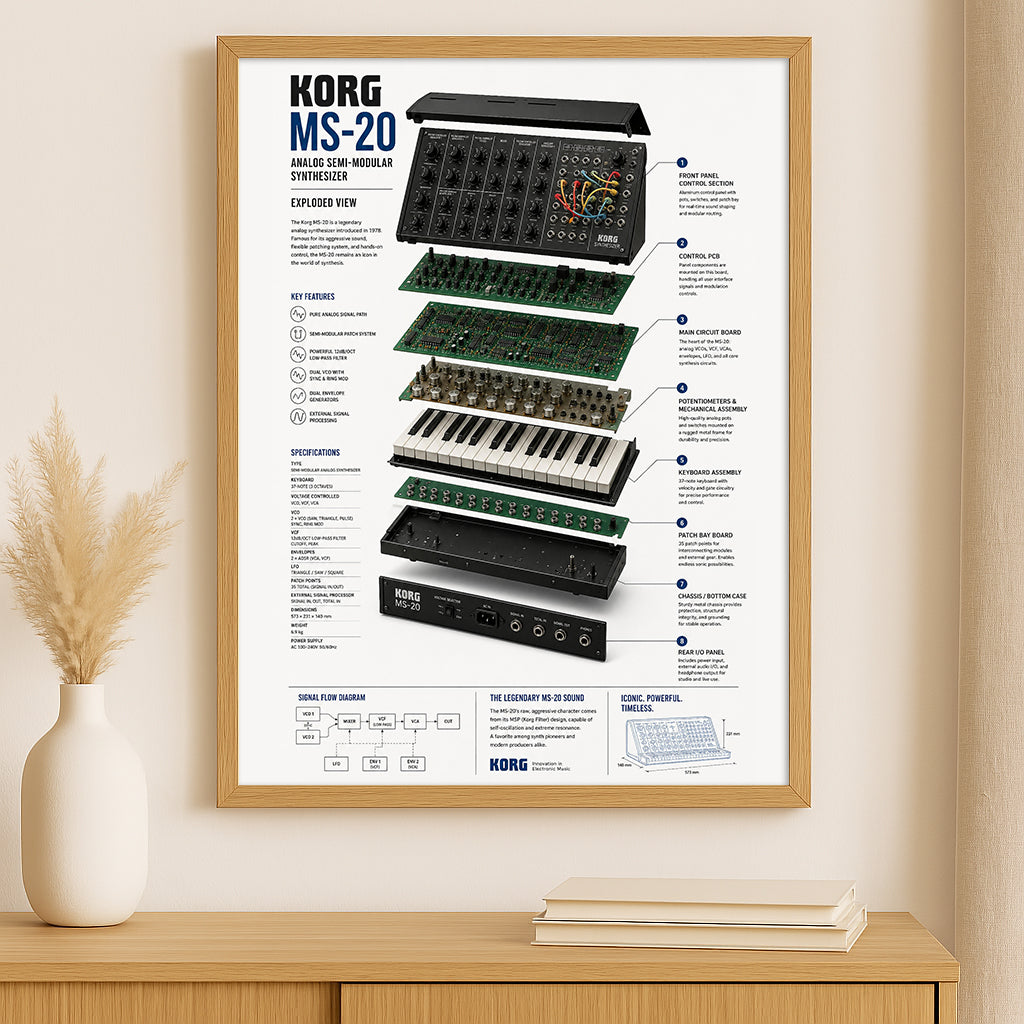 Behringer Poly D Wall Art Poster - Synthesizer Poster, Music Studio Wall Decor, Gift for Music Producer