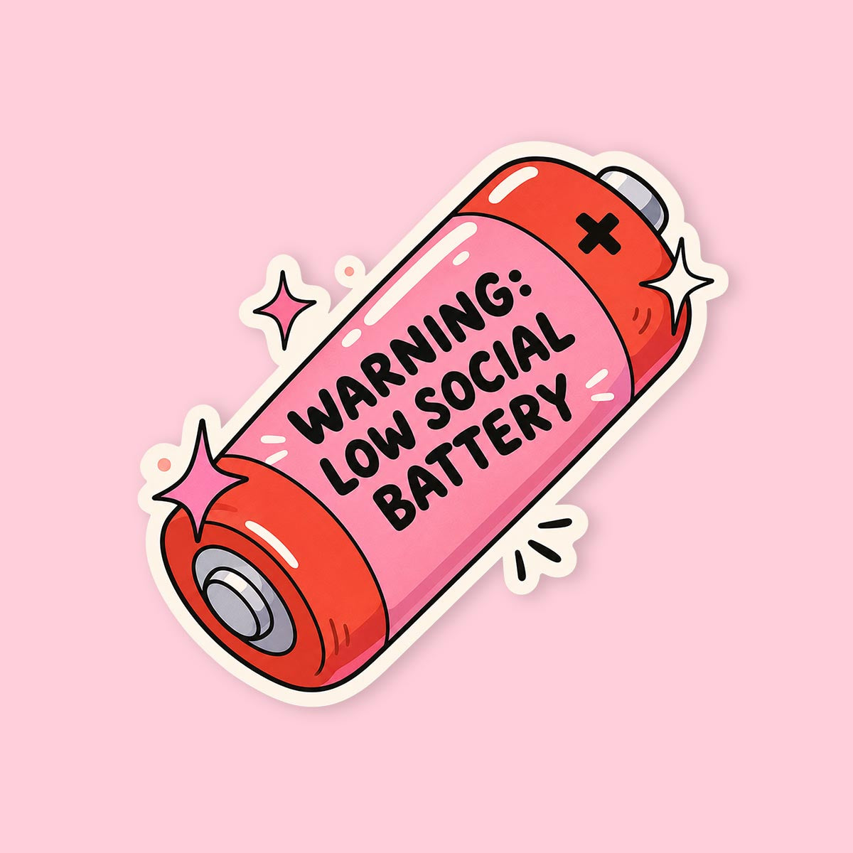 Low Social Battery Sticker