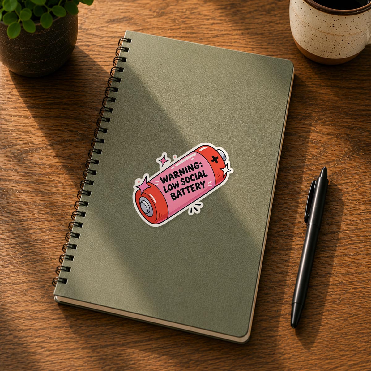 Low Social Battery Sticker