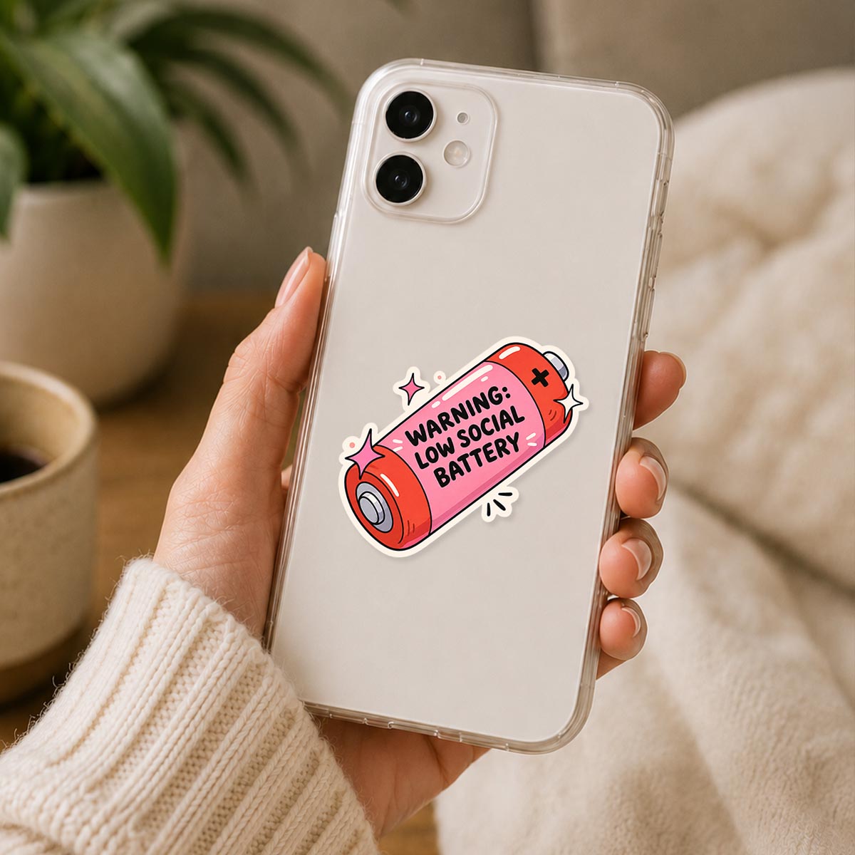Low Social Battery Sticker